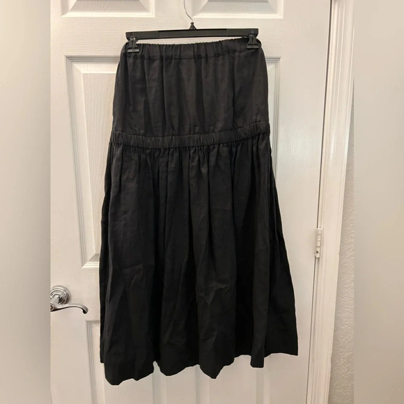 Kedem Sasson linen black skirt size 0 - Picture 2 of 4